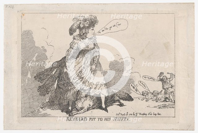 Reynard Put To His Shifts, April 23, 1784., April 23, 1784. Creator: Thomas Rowlandson.