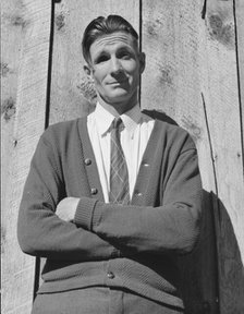 Charlie Carlock, aged thirty-six, the spokesman for the group..., Gem County, Idaho, 1939. Creator: Dorothea Lange.