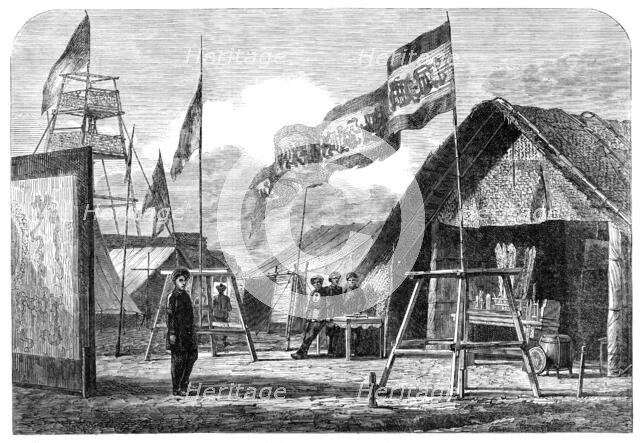 The Taeping Rebellion in China: entrance to Ching-Wang's tent, Soo-Chow, 1864. Creator: Unknown.