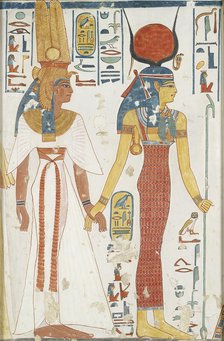 Copy of wall painting from the Queen's tomb 66 of Nefertari, Thebes, 20th century. Artist: Anna (Nina) Macpherson Davies.