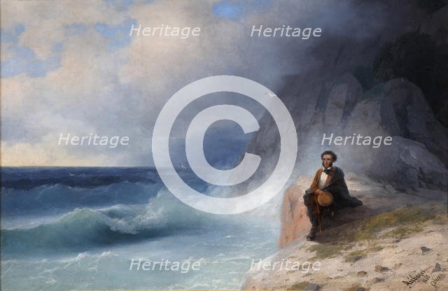 Alexander Pushkin on the Black Sea, 1868. Creator: Aivazovsky, Ivan Konstantinovich (1817-1900).