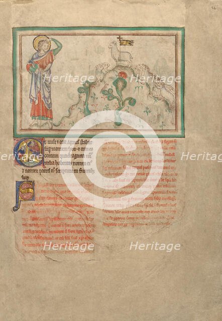 The Lamb on Mount Sion; Dyson Perrins Apocalypse, about 1255-1260. Creator: Unknown.