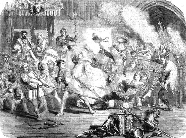 'Christmas in the Olden Time; Drawing in the Yule log', 1854. Creator: Unknown.