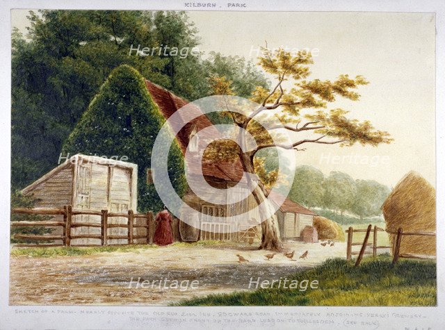 Farm in Kilburn Park, Edgware Road, Paddington, London, c1865. Artist: Anon