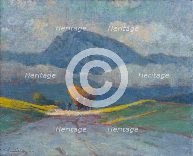 Carting Hay, 1905-1915. Creator: Ludovit Cordak.