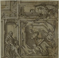 Design for Corner of a Ceiling Decoration, 1590/1614. Creator: Lazzaro Tavarone.