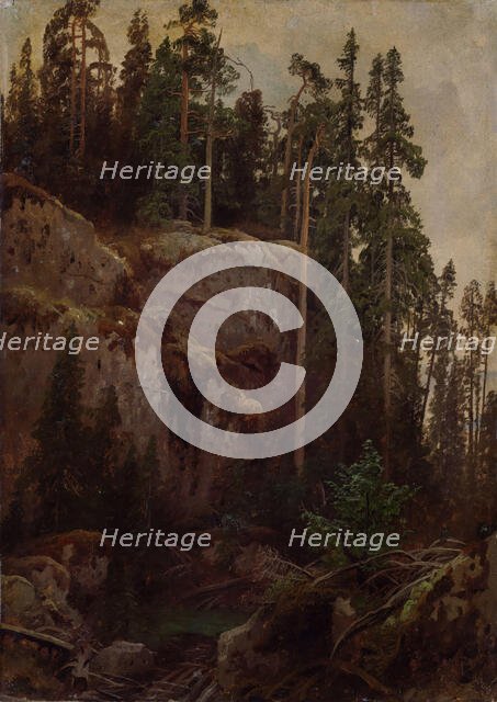 Landscape Study with a Precipice, probably 1850. Creator: Herman August Cappelen.