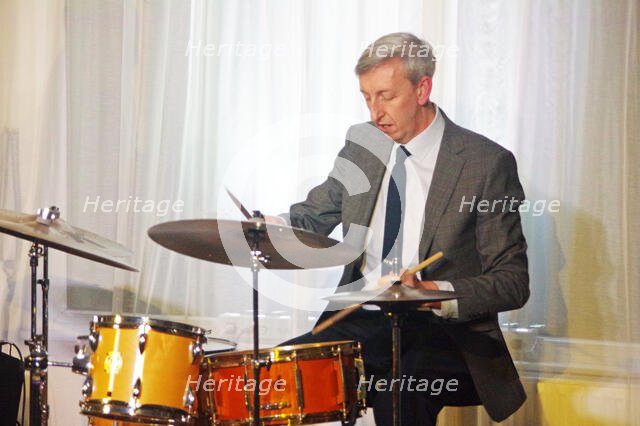 Steve Brown, Scott Hamilton Quartet, Watermill Jazz Club, Dorking, Surrey, 2022. Creator: Brian O'Connor.