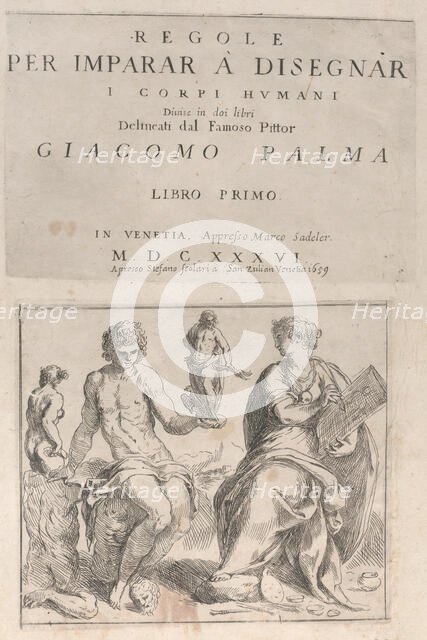 Regole per Imparar a Disegnar i corpi humani ... Giacomo Palma' Libro P..., 1636 (republished 1659). Creator: Jacopo Palma.