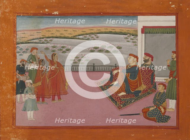 Gambhir Singh Receiving Gulabani, c1775. Creator: Unknown.