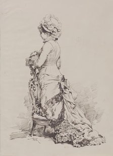 Fashionable Woman at Prayer, 19th century. Creator: F Kommerer.