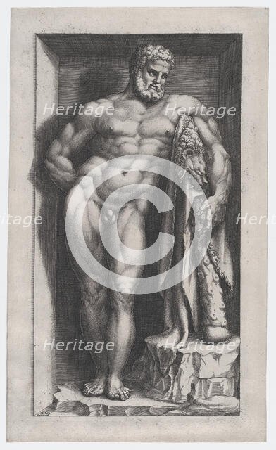 Speculum Romanae Magnificentiae: The Farnese Hercules, 16th century., 16th century. Creator: Giorgio Ghisi.