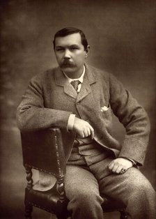 Portrait of Sir Arthur Conan Doyl (1859-1930), 1893. Creator: Barraud, Herbert Rose (1845-1896).