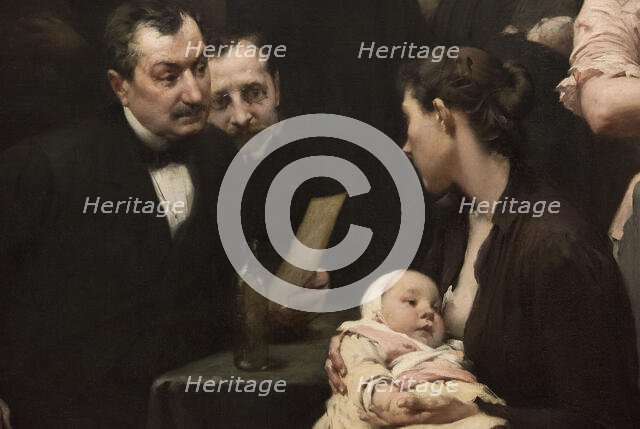 The work of a drop of milk at the Belleville Dispensary (triptych), 1903. Creator: Henry Jules Jean Geoffroy.