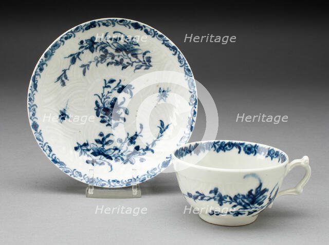 Teacup and Saucer, Worcester, c. 1760. Creator: Royal Worcester.