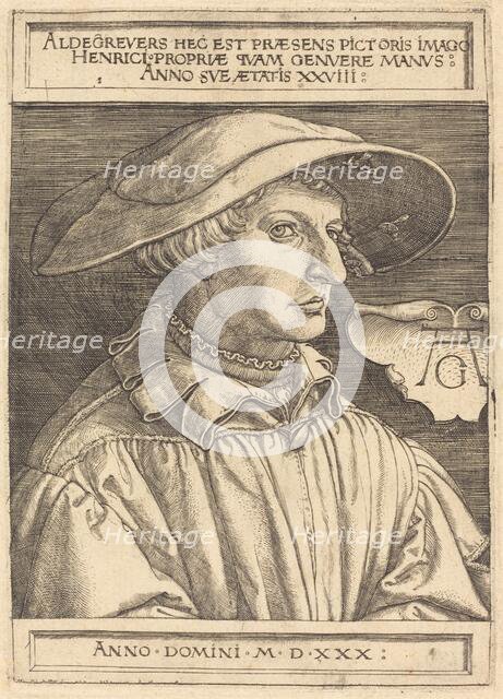 Self-Portrait, 1530. Creator: Heinrich Aldegrever.