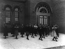 Calisthenics or dance class, outdoors, 3rd Division, (1899?). Creator: Frances Benjamin Johnston.