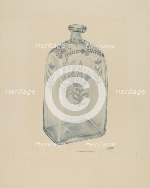 Glass Bottle, 1935/1942. Creator: Beverly Chichester.