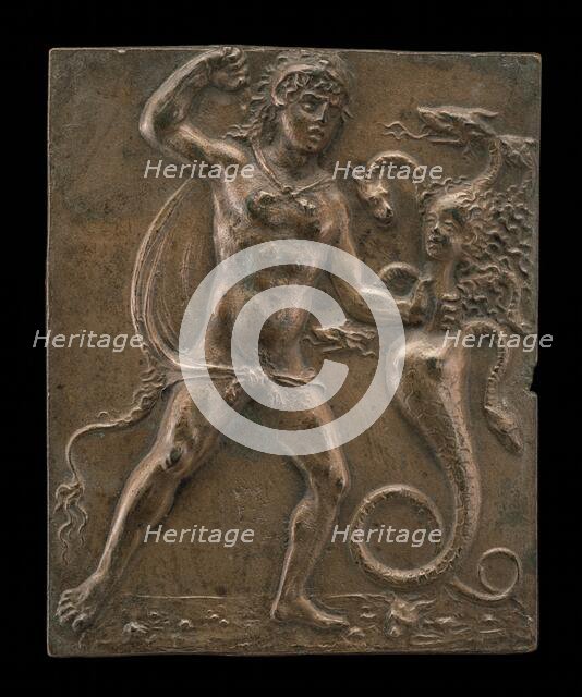Hercules and the Lernaean Hydra, late 15th - early 16th century. Creator: Moderno.