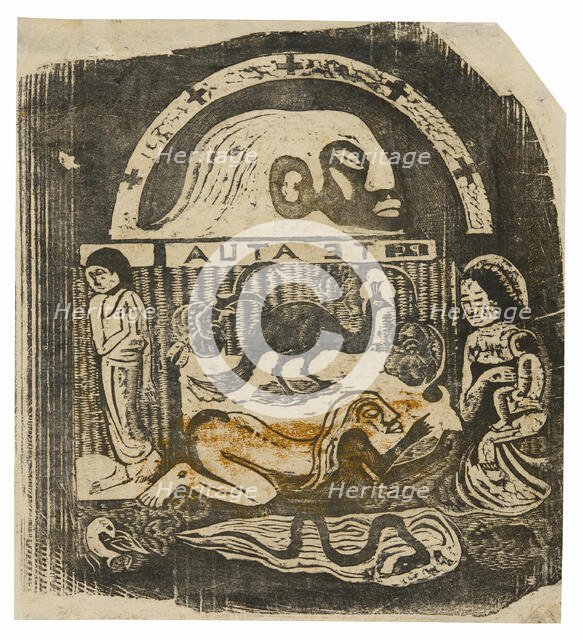 Te atua (The God), from the Suite of Late Wood-Block Prints, 1898/99. Creator: Paul Gauguin.