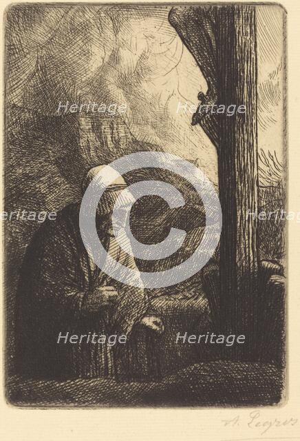 Woman at the Foot of the Cross (Femme au calvaire). Creator: Alphonse Legros.