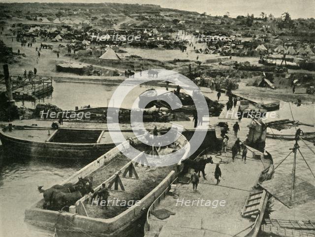 'V. Beach in British Hands', Gallipoli Campaign, First World War, 1915, (c1920). Creator: Wilfred Park.