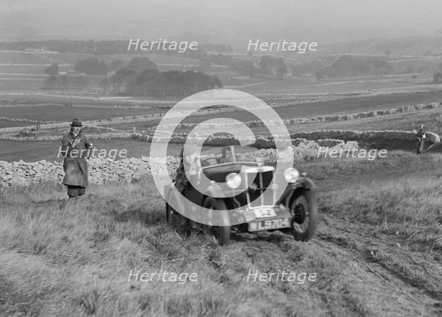MG M type of J Easonsmith competing in the MCC Sporting Trial, 1930. Artist: Bill Brunell.