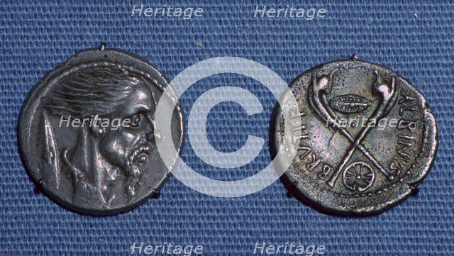 Late republican denarii showing the face of a Gaul, 1st century BC. Artist: Unknown