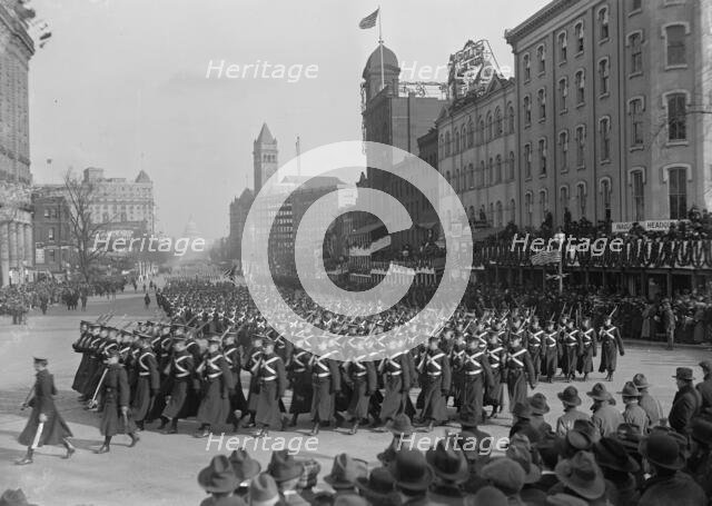 Inaugural Parades - Military Unit in Parade, 1917. Creator: Harris & Ewing.