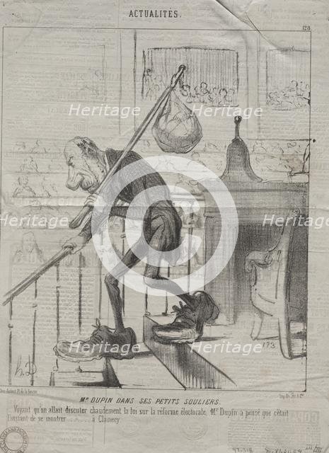 Actualities (No. 128): Mr. Dupin in his little shoes, 1850. Creator: Honoré Daumier (French, 1808-1879).