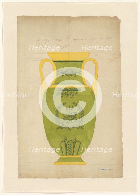 Design for a vase of Sèvres porcelain, c.1805-c.1815. Creator: Unknown.