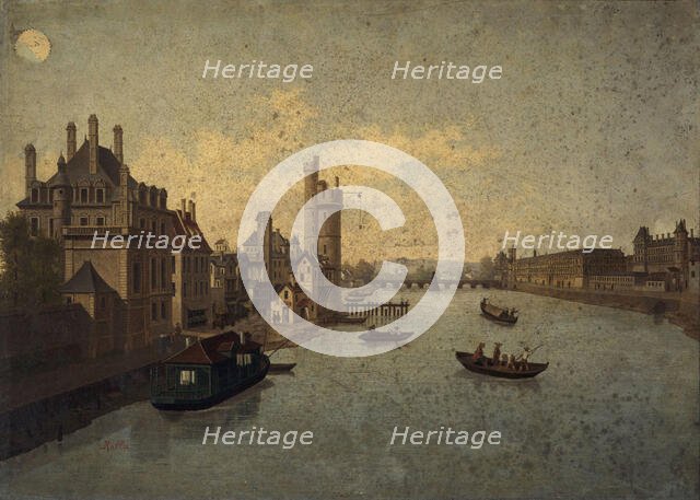 L'Hôtel de Conti, la Tour de Nesle, le Louvre, vus du Pont-Neuf, actuels 1er et 6ème..., c1885-1895. Creator: Leon Rolla.