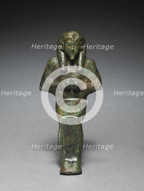 Statuette of Seated God, probably Osiris-lah, 664-525 BC. Creator: Unknown.