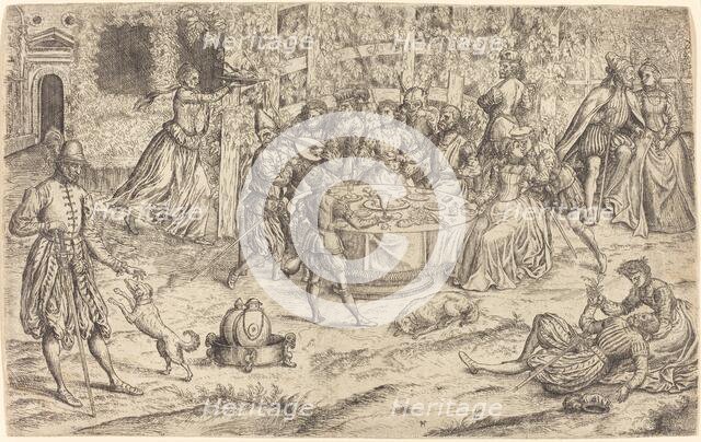 Banquet in the Park of a French Castle, c. 1550. Creator: Master H. S..