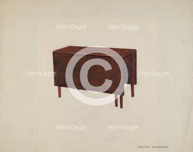 Drop Leaf Table, c. 1941. Creator: Dorothea A. Farrington.