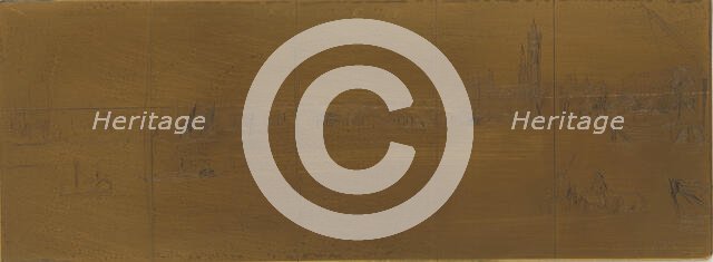 Etching plate: Old Westminster Bridge, 1859. Creator: James Abbott McNeill Whistler.