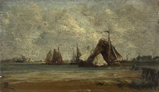 Les sloops de pêche, c.1852. Creator: Felix Francois Georges Philibert Ziem.