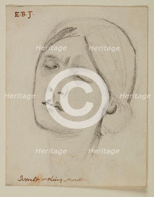 King Mark and La Belle Iseult - Study for the Head of Iseult, 1862. Creator: Sir Edward Coley Burne-Jones.
