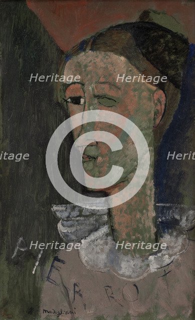 Self-Portrait as Pierrot, 1915.