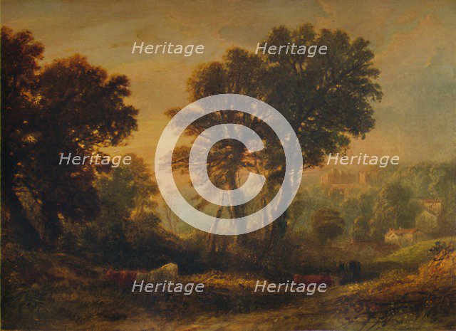 'Dunster Castle: Sunset', c1850, (1935). Artist: Anthony Vandyke Copley Fielding.