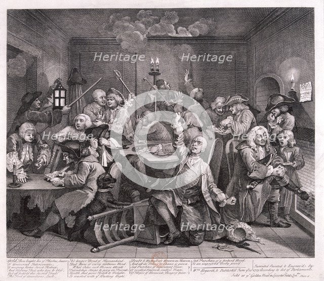 'A Rake's Progress', 1735; plate VI of VIII. Artist: William Hogarth