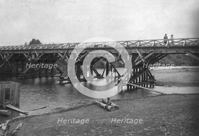 View of Tiazhin Bridge Spans, 1909. Creator: Dorozhno-Stroitel'nyi Otdel.