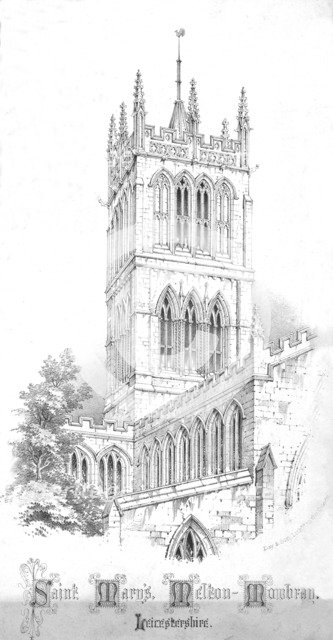'Saint Mary's, Melton-Mowbray. Leicestershire', c1850s. Artist: Day & Son.