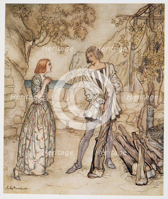 Alas, now, pray you, work not so hard, illustration from 'The Tempest', 1926.