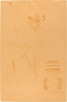 Program for "La lepreuse" (Programme pour "La lépreuse"), 1896. Creator: Henri de Toulouse-Lautrec.