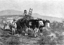"Haymaking in Switzerland" - painted by H. Moore, from the Exhibition of the National..., 1857. Creator: Mason Jackson.