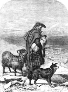 The Highland Shepherd - painted by R. Ansdell - from the Exhibition of the Royal Academy, 1856.  Creator: W Thomas.