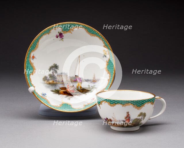 Cup and Saucer, Meissen, 1763/74. Creator: Meissen Porcelain.