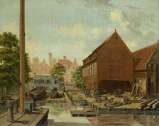 The Shipyard 'D'Hollandsche Tuin' on Bickers Eiland, Amsterdam, 1823. Creator: Pieter Godfried Bertichen.