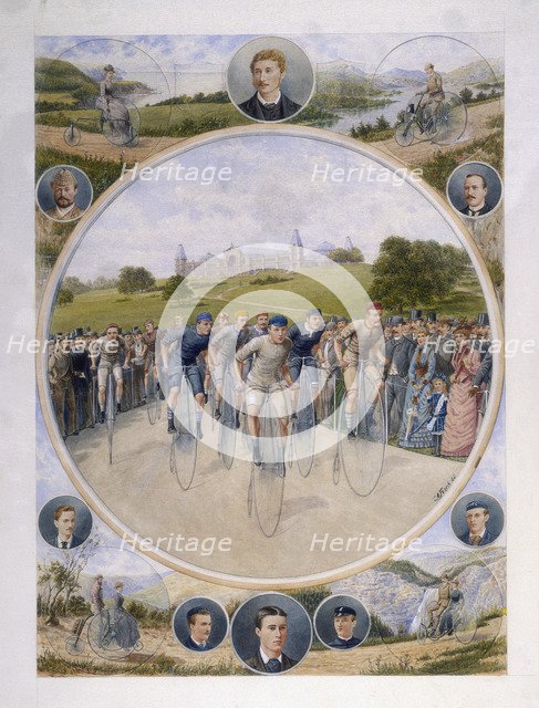 Cyclists at Alexandra Palace, Wood Green, Haringey, London, 1886. Artist: CA Fesch